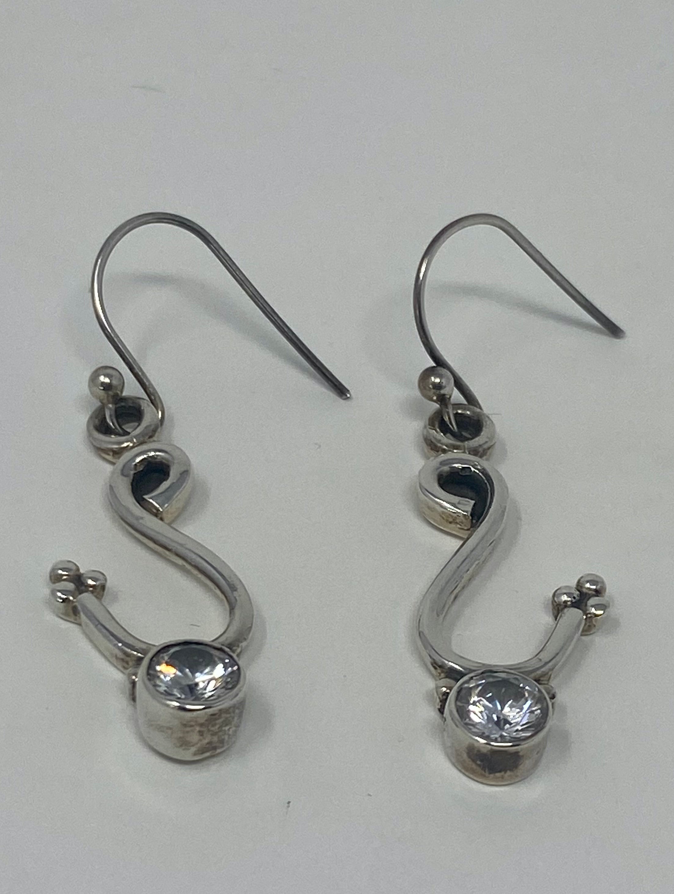 Silver and Cubic Earrings