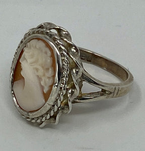Sterling Silver Vintage Cameo Ring