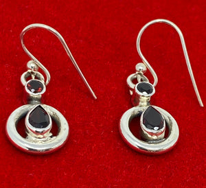 Silver and Garnet Earrings