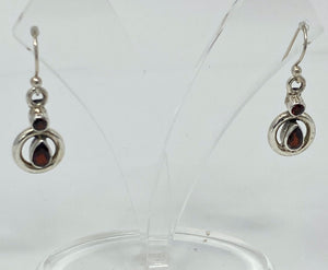 Silver and Garnet Earrings
