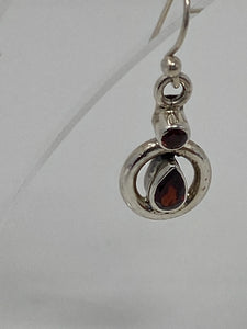 Silver and Garnet Earrings