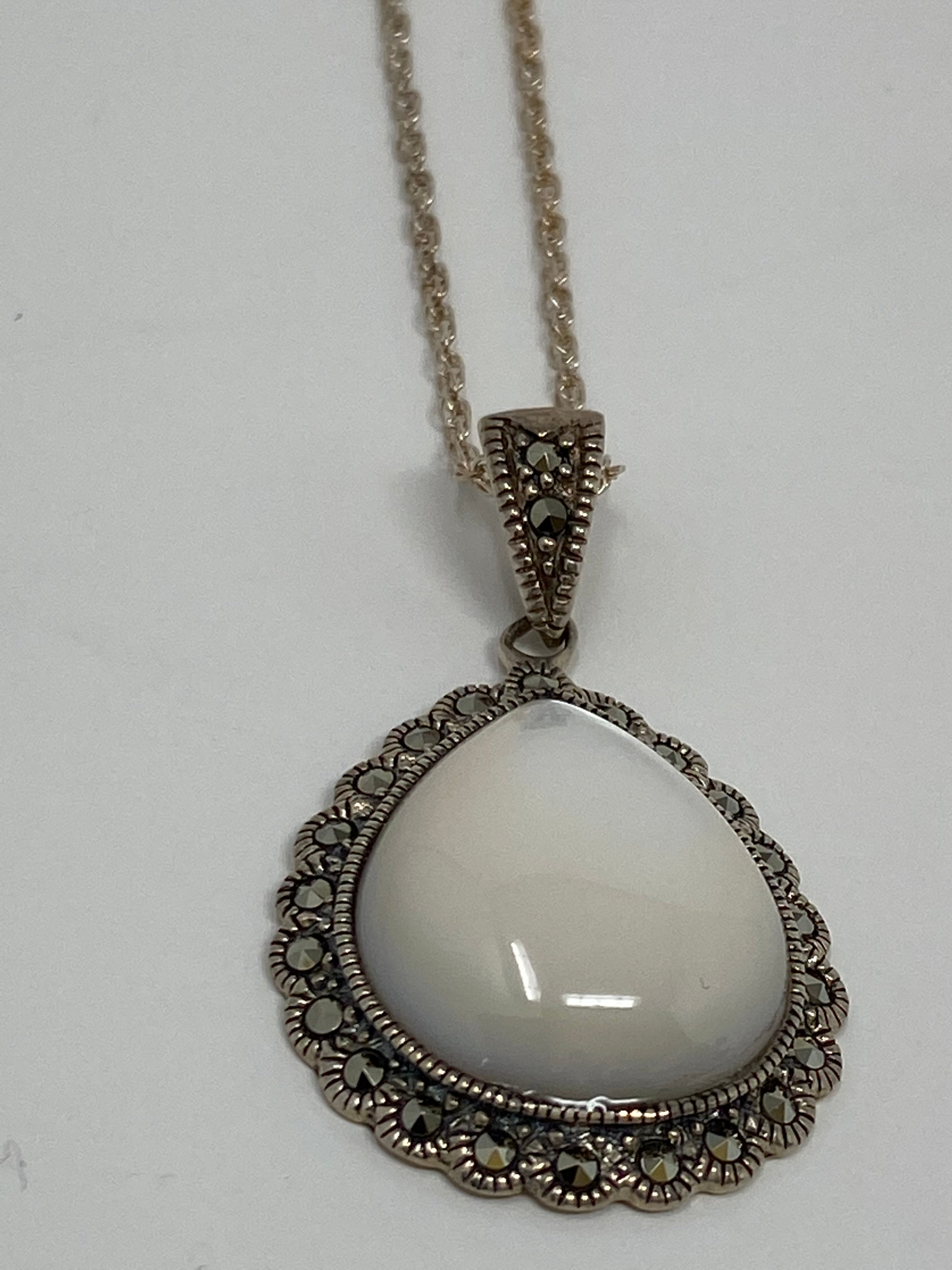 Marcasite and Mother of Pearl Pendant