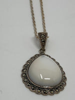 Load image into Gallery viewer, Marcasite and Mother of Pearl Pendant
