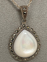 Load image into Gallery viewer, Marcasite and Mother of Pearl Pendant
