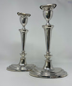 Load image into Gallery viewer, Pair of Antique Silver Oval Candlesticks
