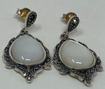 Load image into Gallery viewer, Marcasite and Mother of Pearl Earrings
