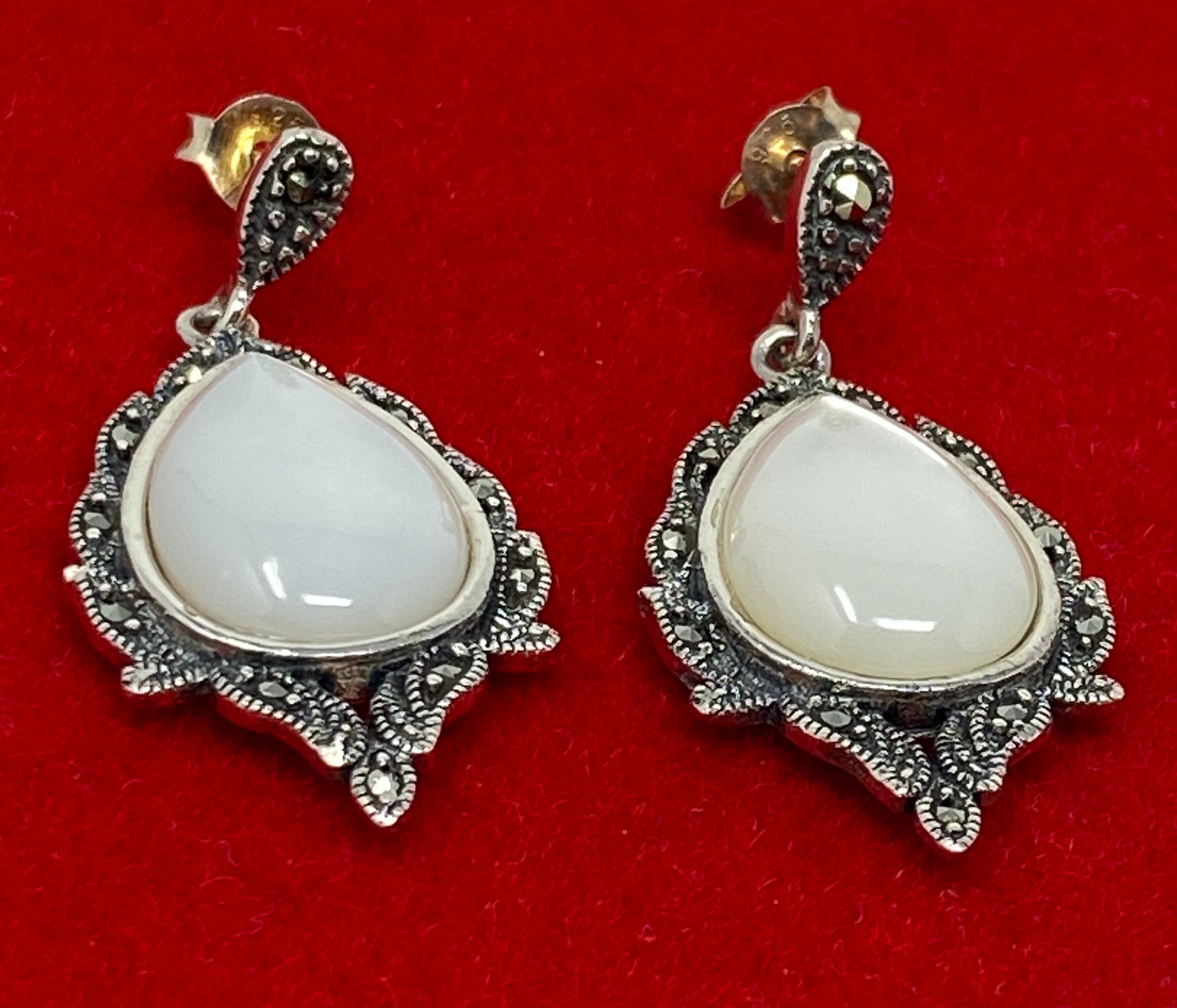 Marcasite and Mother of Pearl Earrings