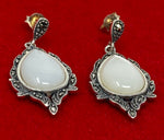 Load image into Gallery viewer, Marcasite and Mother of Pearl Earrings

