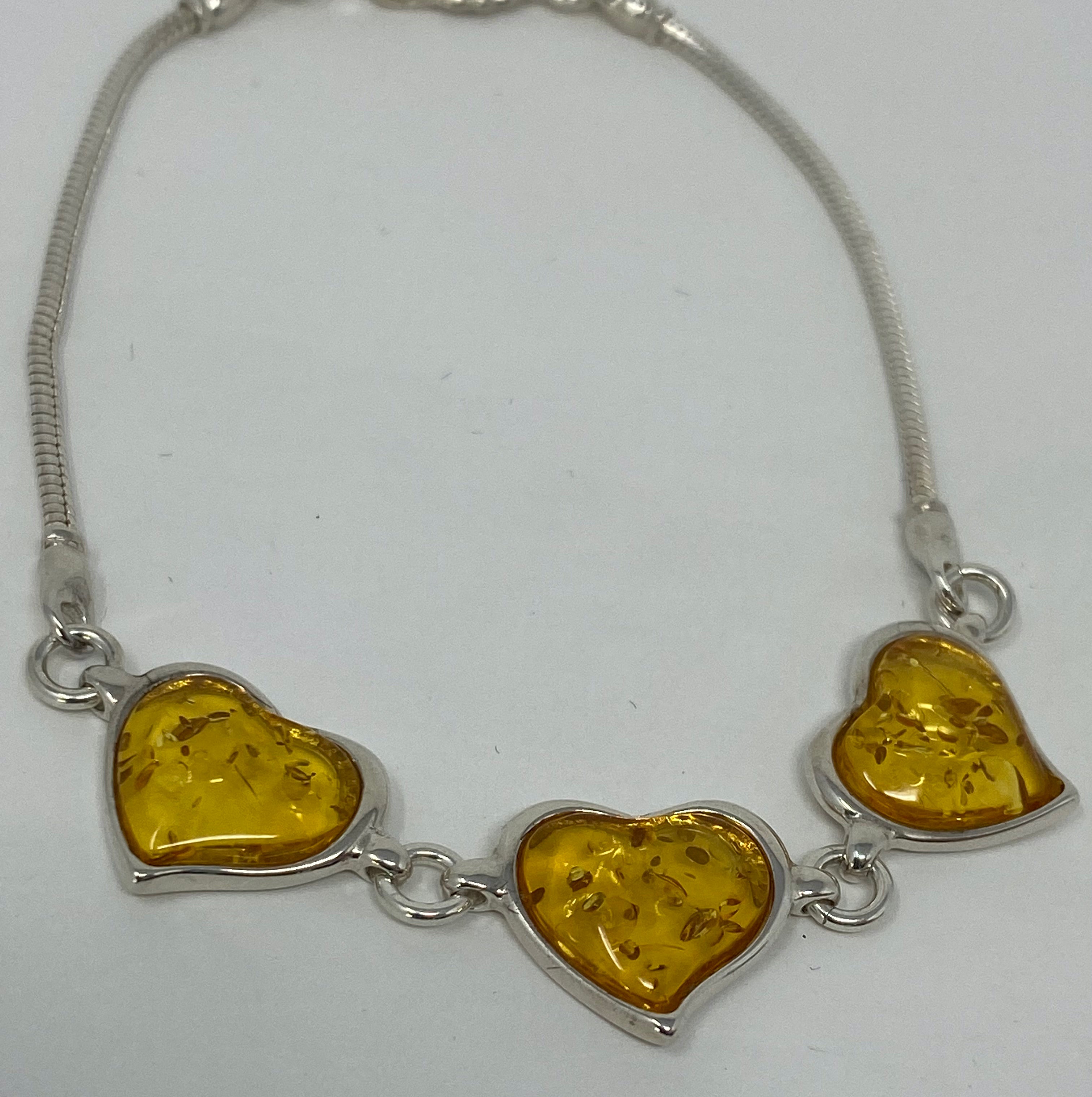 Amber Heart Bracelet