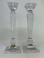 Load image into Gallery viewer, Silver and Glass Candlesticks

