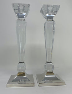 Silver and Glass Candlesticks