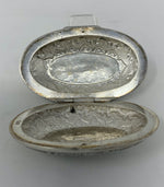 Load image into Gallery viewer, Sterling Silver Decorated Pill Box with Green Stone
