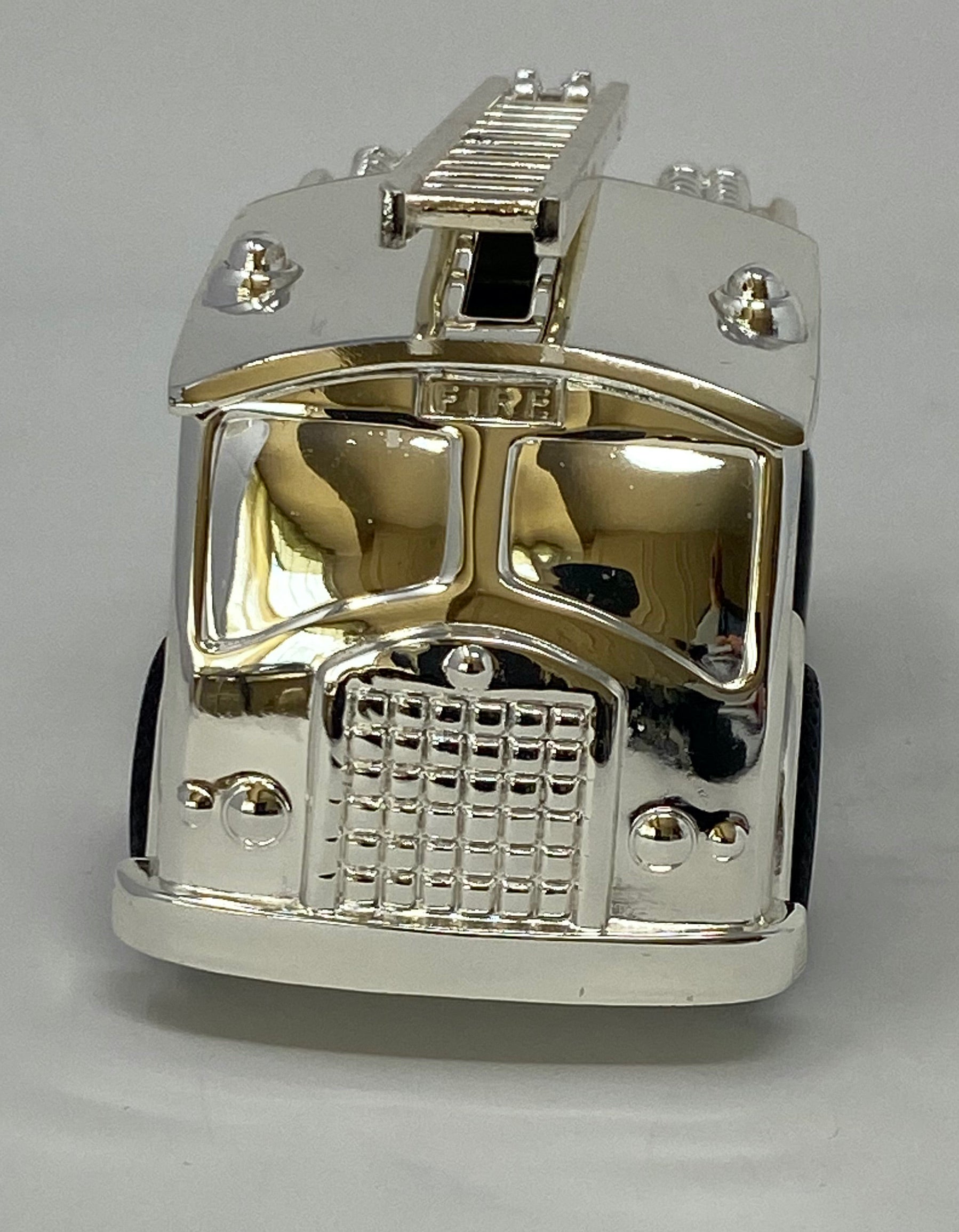 Silver Plated Fire Engine Money Box