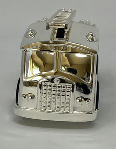 Silver Plated Fire Engine Money Box