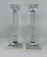 Load image into Gallery viewer, Silver and Glass Candlesticks
