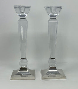 Silver and Glass Candlesticks
