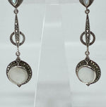 Load image into Gallery viewer, Silver, Marcasite and Mother of Pearl Earrings
