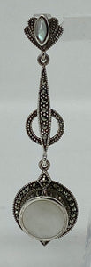 Silver, Marcasite and Mother of Pearl Earrings