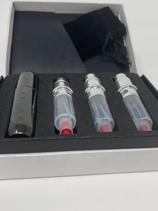 Blackened Silver Perfume/Aftershave Bottle Refill Atomiser set