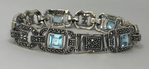 Blue Topaz and Marcasite Bracelet