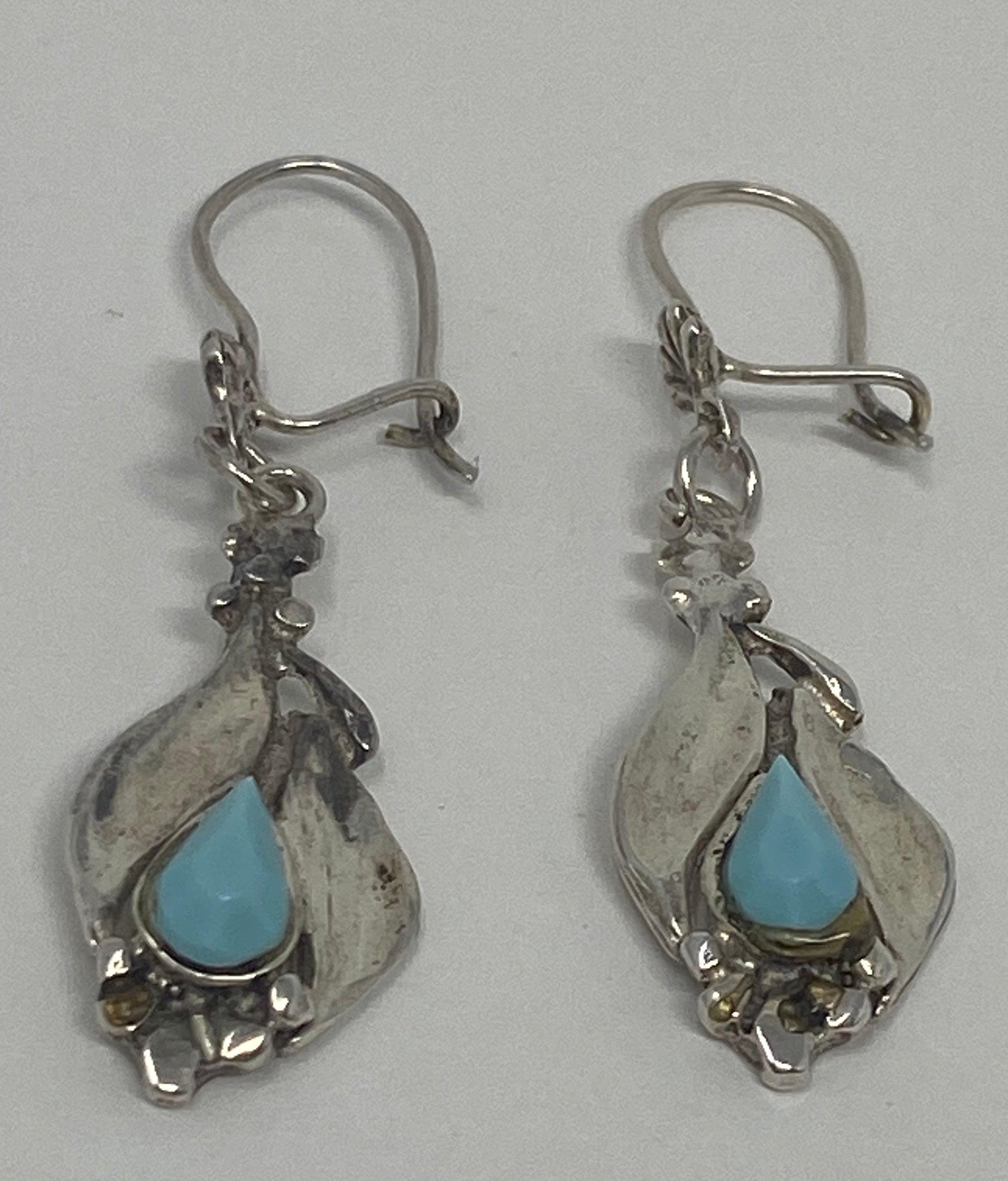 Vintage Silver and Turquoise Earrings