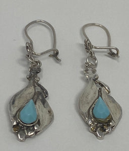 Vintage Silver and Turquoise Earrings