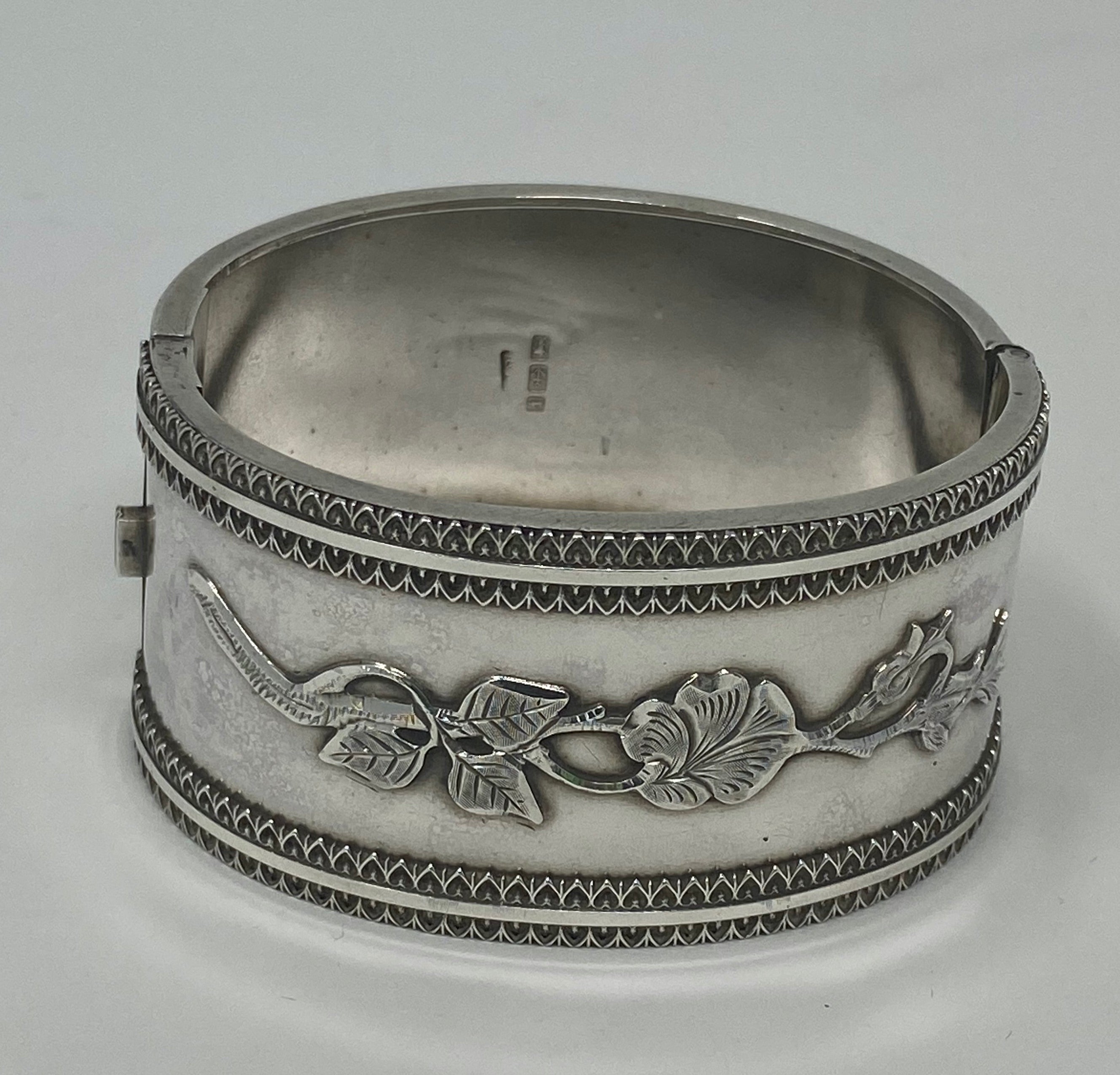 Antique Victorian Silver Cuff Bangle