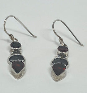 Silver Garnet Earrings