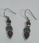 Load image into Gallery viewer, Silver Garnet Earrings
