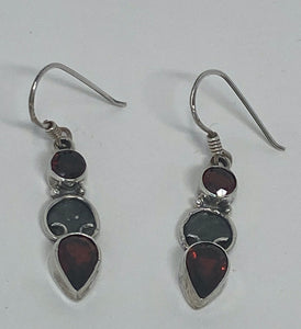 Silver Garnet Earrings