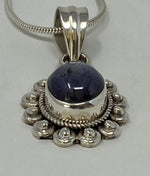 Load image into Gallery viewer, Silver and Labradorite Pendant on Snake Chain
