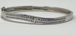 Load image into Gallery viewer, Silver Bangle with double row CZ stones
