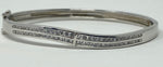 Load image into Gallery viewer, Silver Bangle with double row CZ stones
