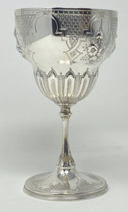 Antique Victorian Silver Plated Chased Goblet