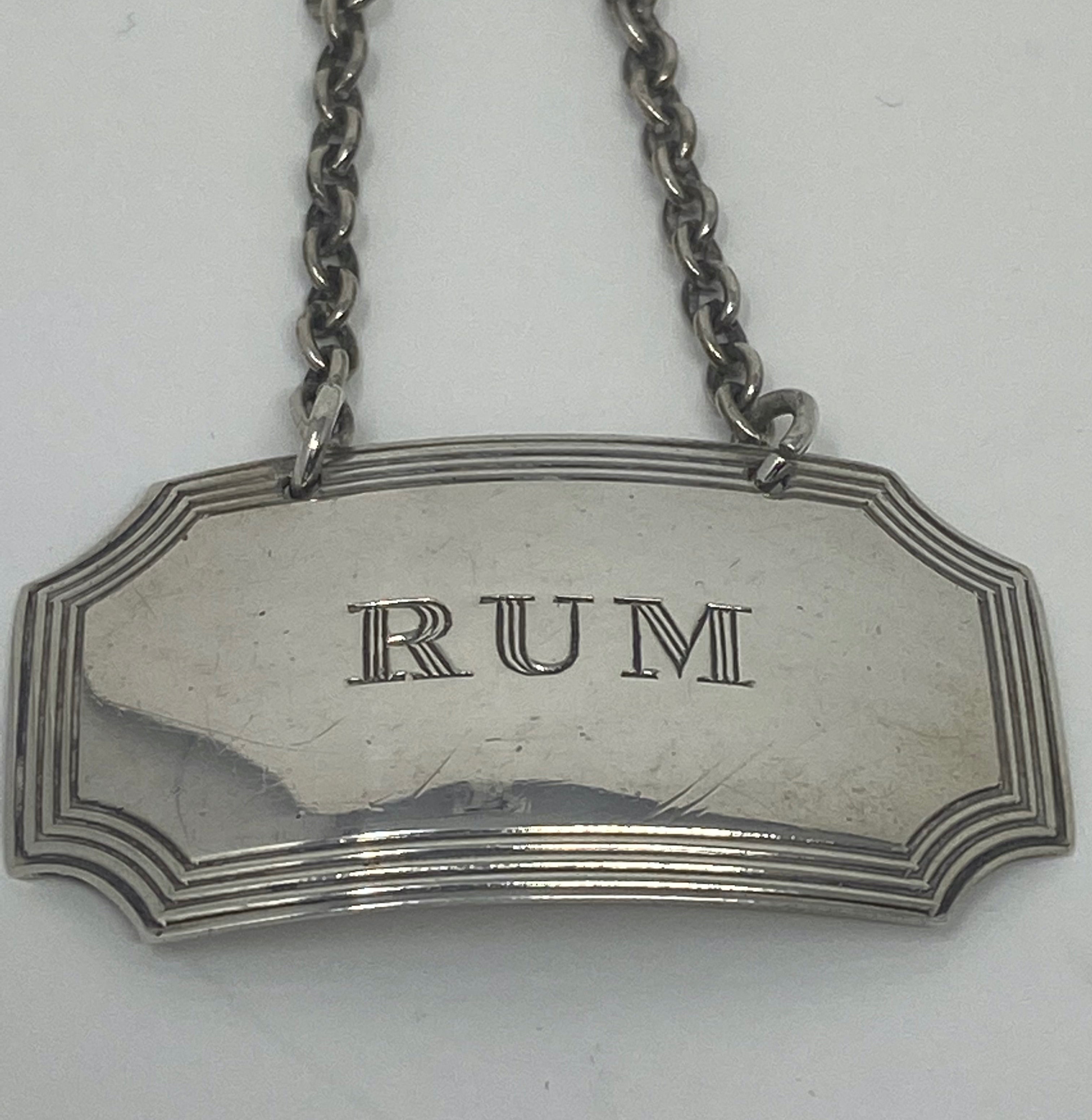 Silver Rum Bottle Label