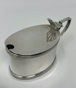 Antique Silver Oval Mustard Pot