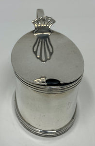 Antique Silver Oval Mustard Pot