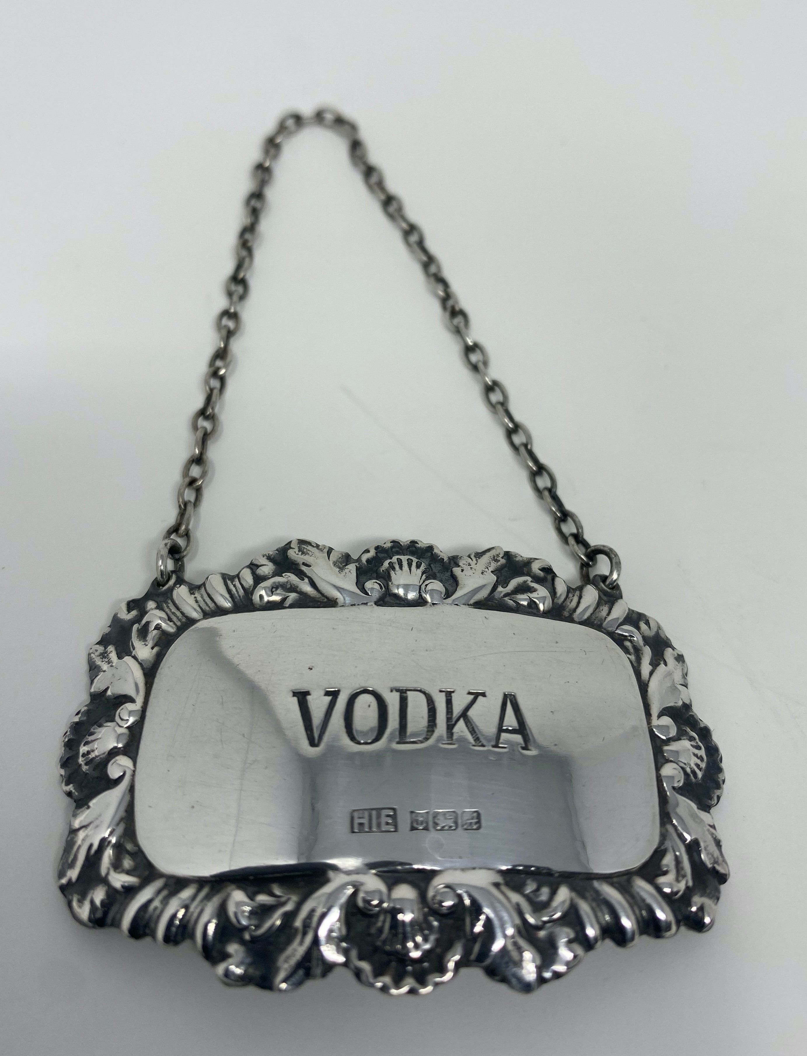 Silver Vodka Bottle Label
