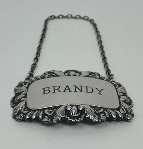 Silver Brandy Wine Label