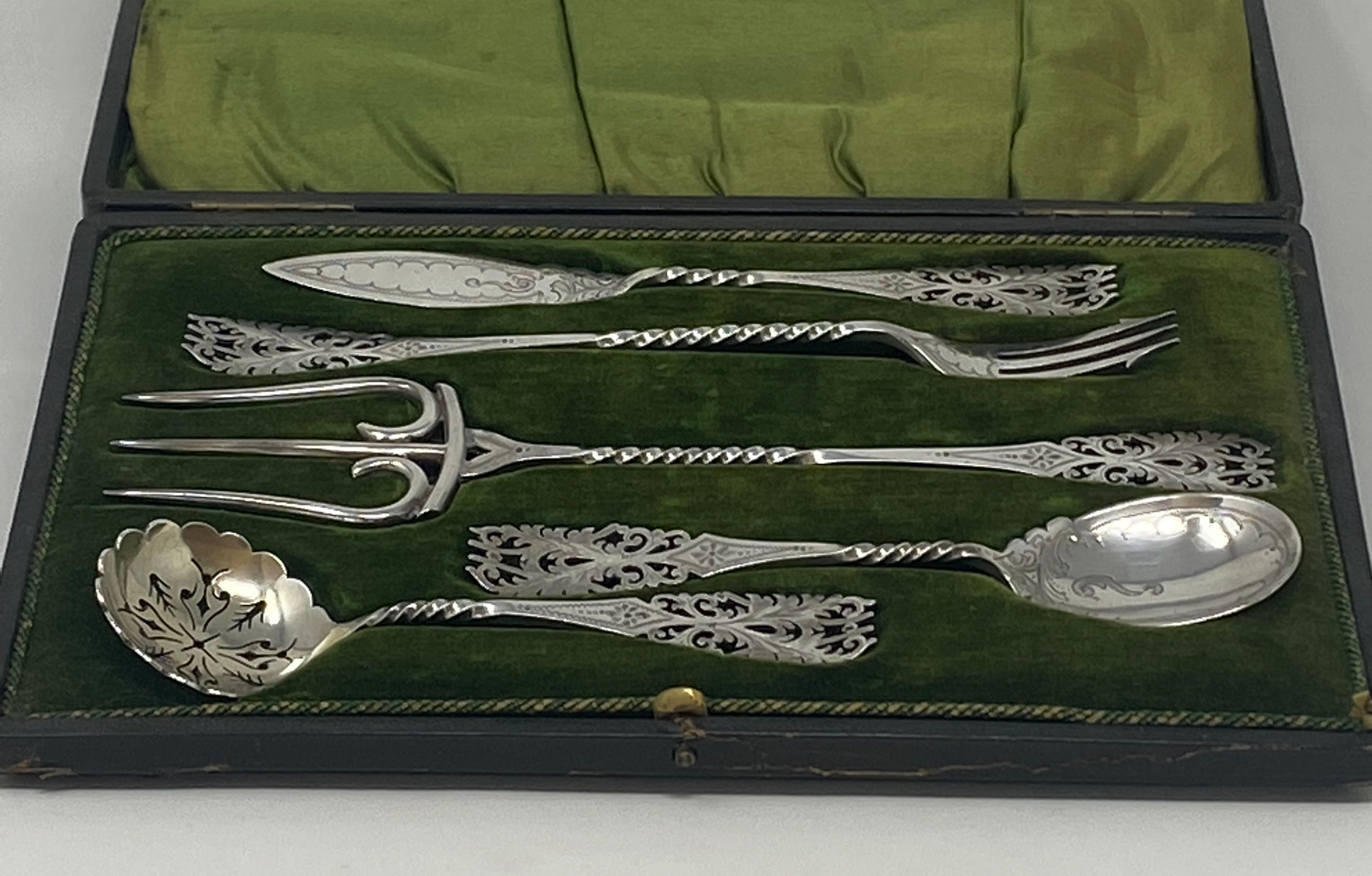 Victorian Silver Plated Canape Set