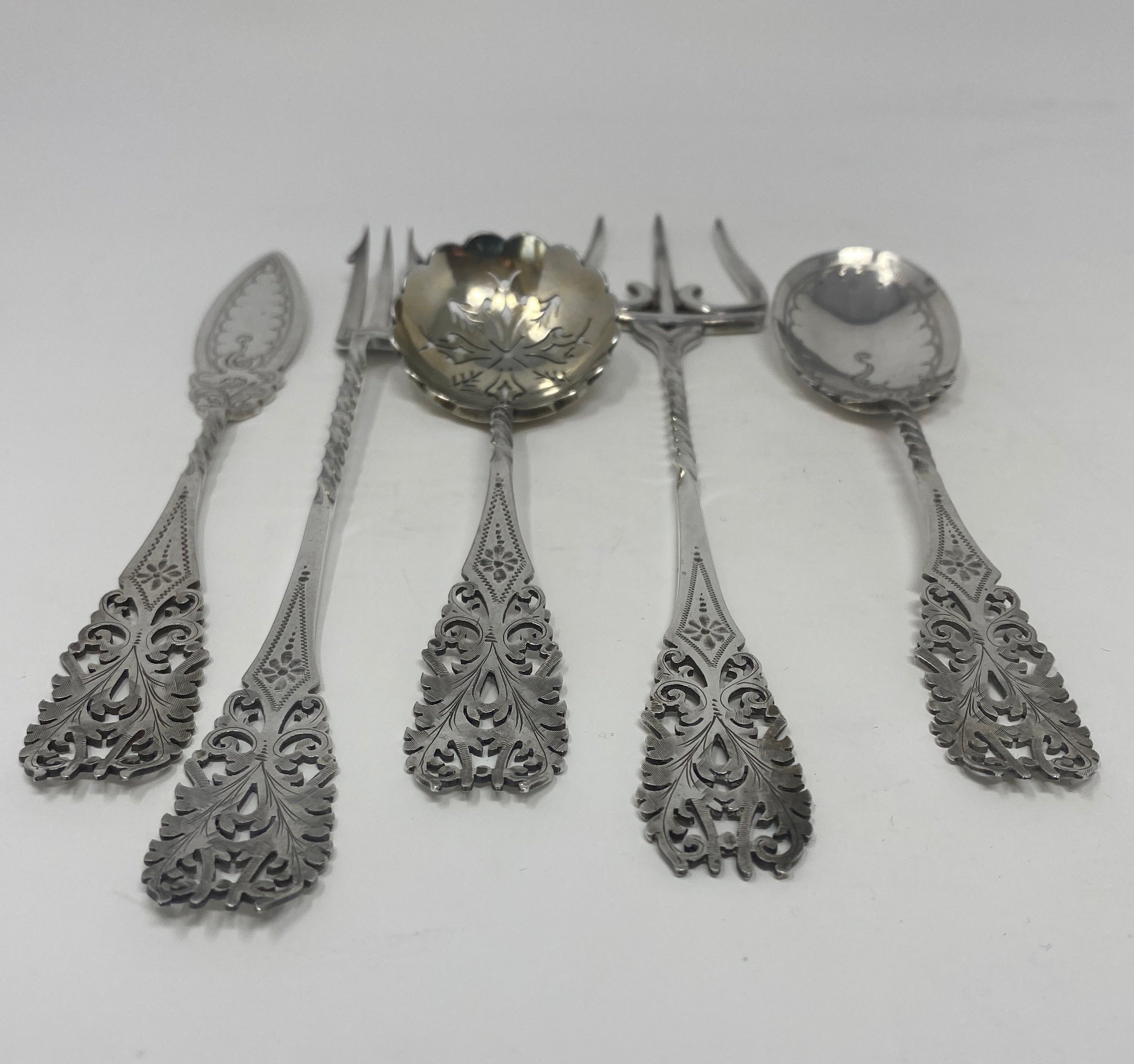 Victorian Silver Plated Canape Set