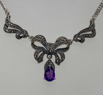 Load image into Gallery viewer, Silver, Amethyst and Marcasite Necklace
