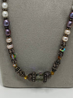 Load image into Gallery viewer, Vintage Silver, Pearl and Swarovski Bead Necklace
