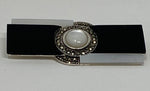 Load image into Gallery viewer, Silver, Black Onyx, Mother of Pearl and Marcasite Art Deco Style Brooch
