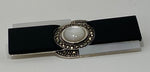Load image into Gallery viewer, Silver, Black Onyx, Mother of Pearl and Marcasite Art Deco Style Brooch
