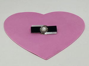 Silver, Black Onyx, Mother of Pearl and Marcasite Art Deco Style Brooch