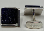 Load image into Gallery viewer, Silver Cufflinks with Midnight Sparkle

