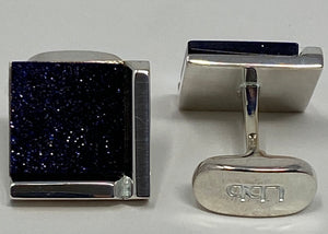 Silver Cufflinks with Midnight Sparkle