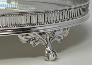 Antique Silver Plated Gallery Salver