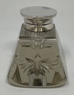 Load image into Gallery viewer, Silver and Glass Inkwell
